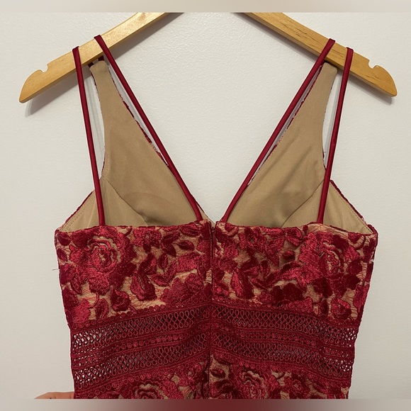 XScape Formal Red Lace Dress - Picture 7 of 7